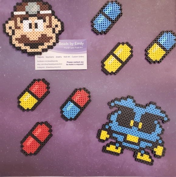 Dr. Mario Magnets - Nerdy Game Room Home Decor - Picture 2 of 8